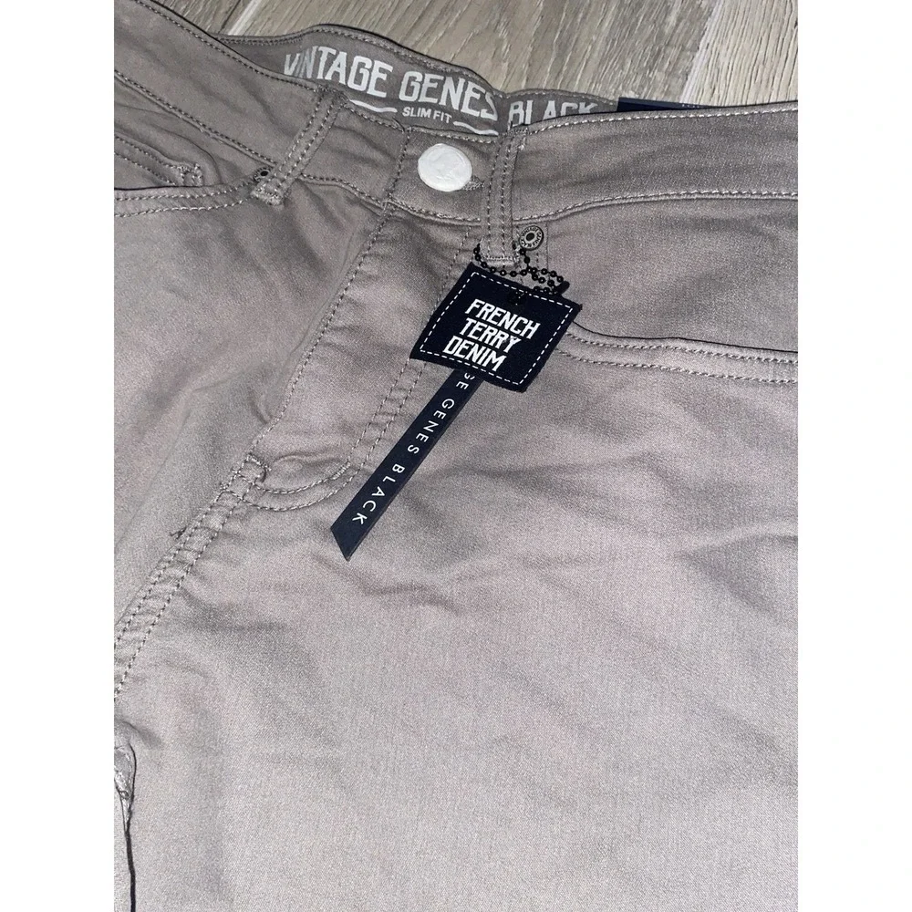 VGB Vintage Genes Black Men's Slim Fit French Terry Gray Jeans 28 X 30 - NWT